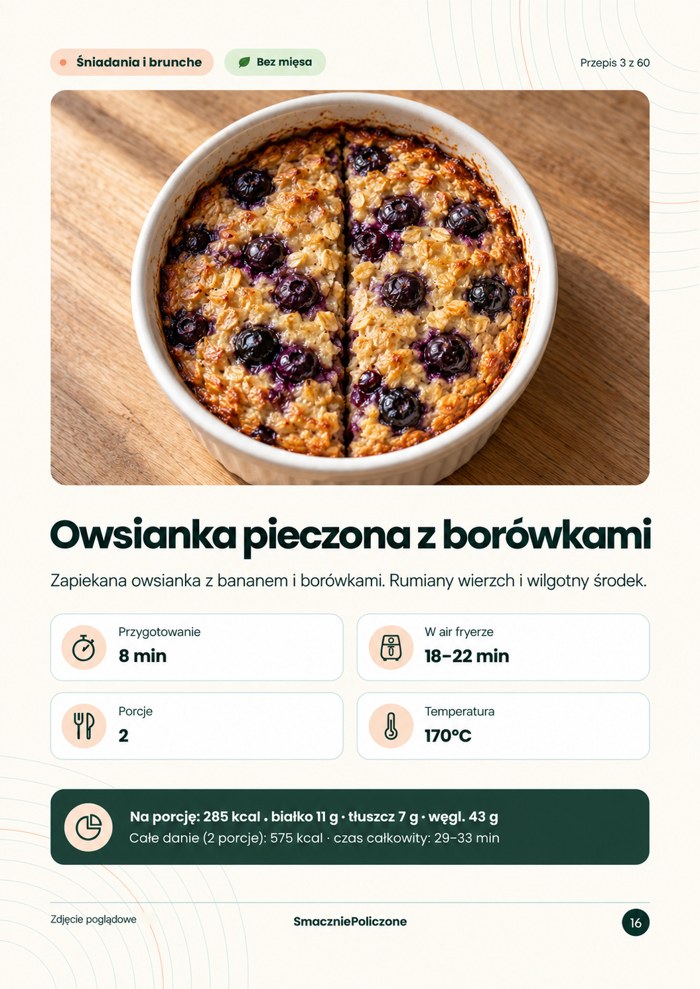 Strona 16: owsianka pieczona z borówkami, zdjęcie i parametry