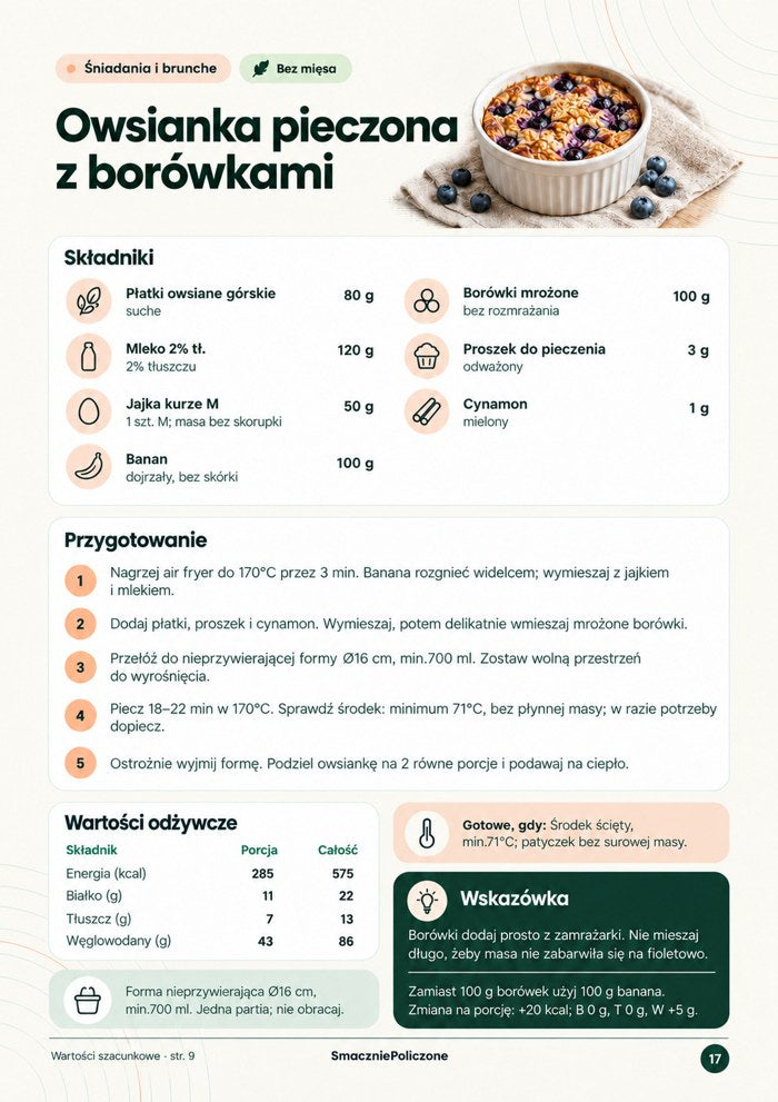 Strona 17: składniki, przygotowanie i makro owsianki