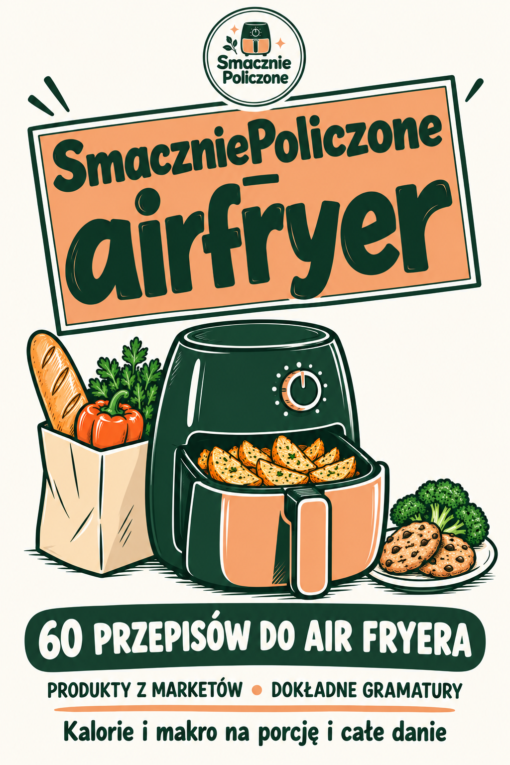 Okładka ebooka SmaczniePoliczone – air fryer, 60 przepisów